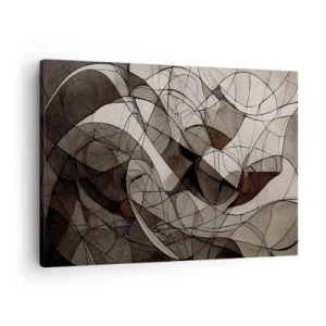 Tablou pe pânză Canvas - Model abstract în tonuri de maro și pământii - 70x50cm - Circulația culorilor pământului - Decorațiune modernă pentru perete pentru living și dormitor ARTTOR
