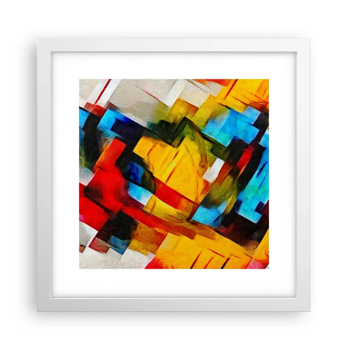 Poster în ramă albă - Sandviș multicolor - 30x30 cm