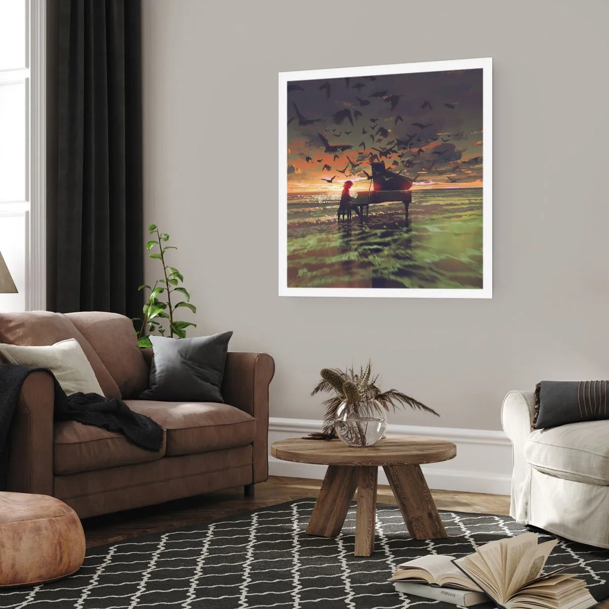 Poster - Concert pentru pian și valuri - 40x40 cm