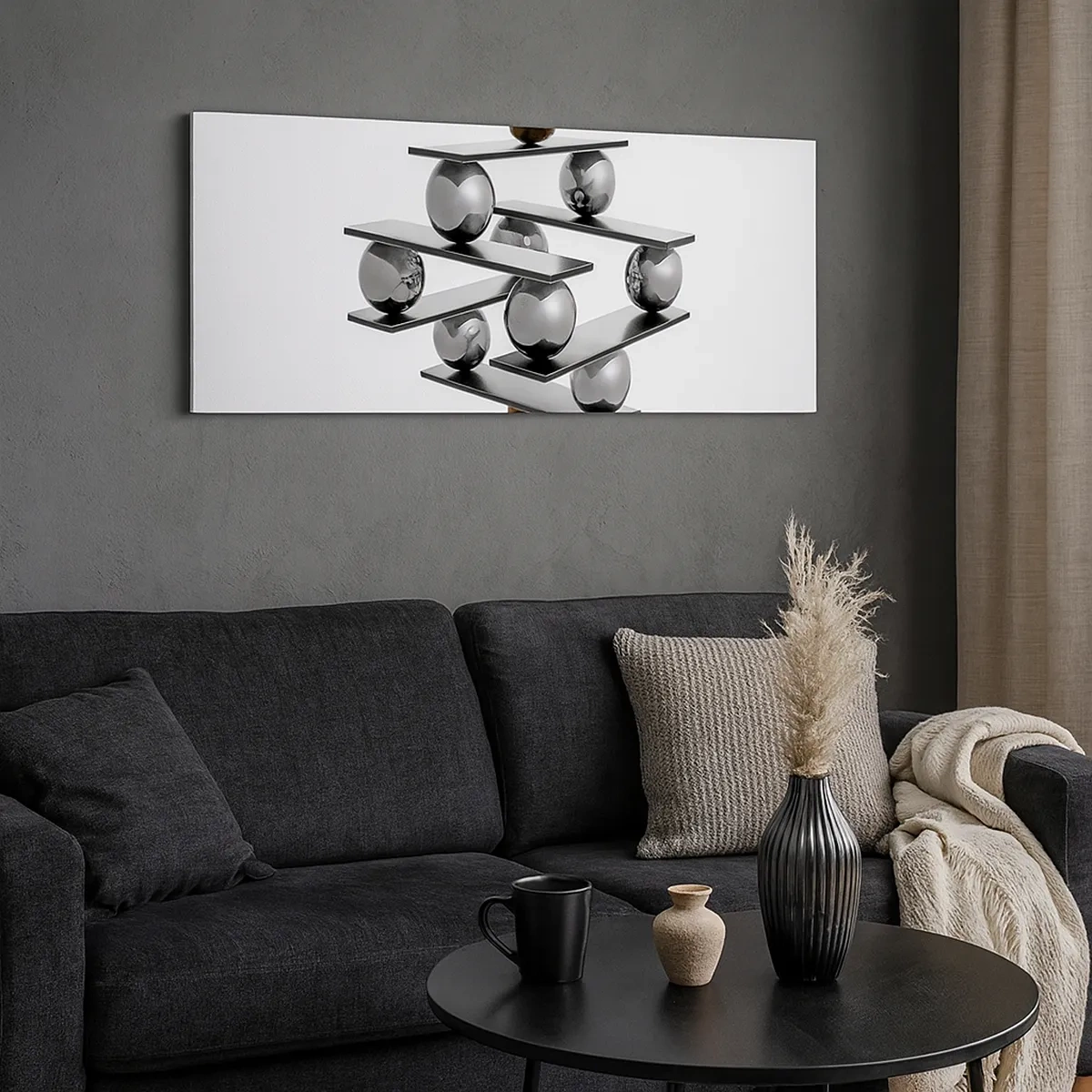 Tablou pe pânză - Balanța aur-argint - 30x30 cm