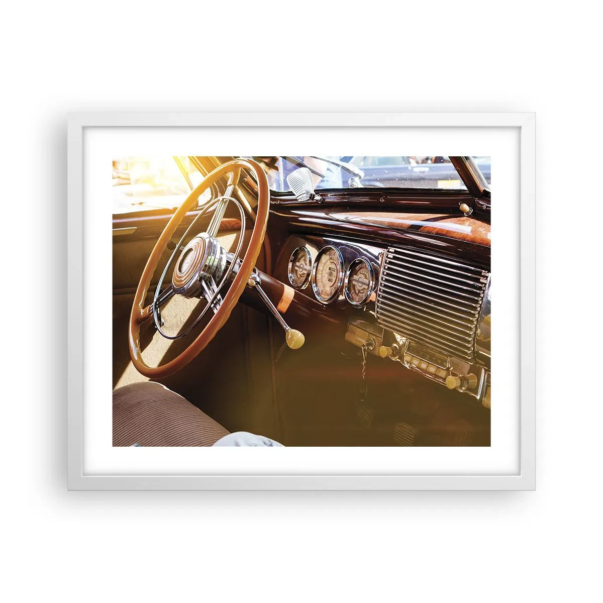 Poster în ramă albă - O adiere de lux din trecut - 50x40 cm