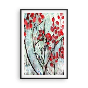 Poster în ramă neagră - Arbore în stacojiu - 61x91 cm