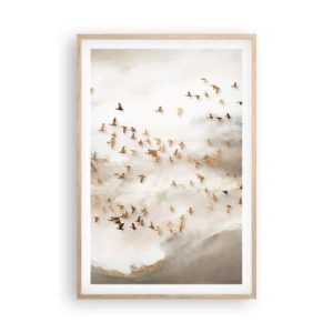 Poster în ramă de stejar deschis - A sosit timpul... - 61x91 cm