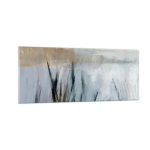 Tablou pe sticlă - Câmpuri de iarnă - 100x40 cm