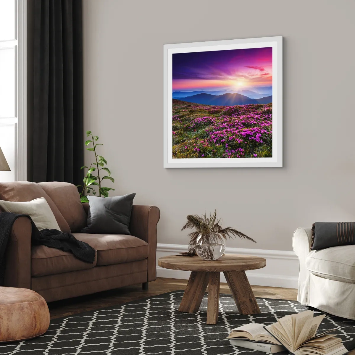 Poster în ramă albă - Ierburile proaspete miroseau puternic - 40x40 cm