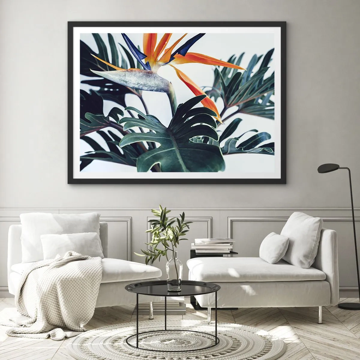 Poster în ramă neagră - Tufiș sau pasăre? - 70x50 cm