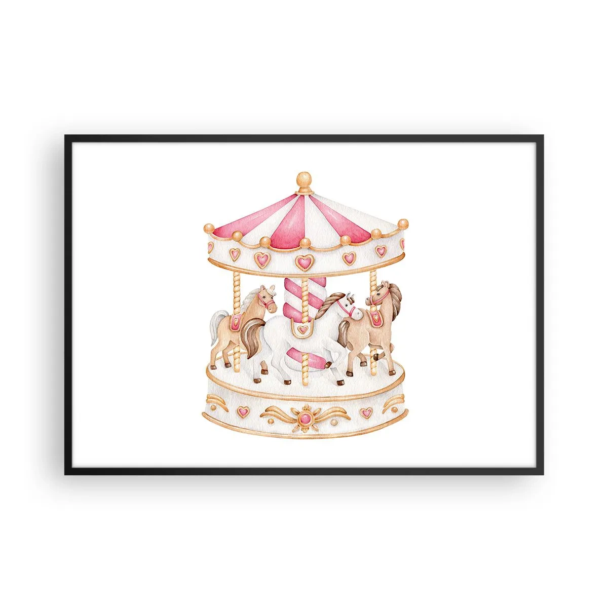 Poster în ramă neagră - Lumea dulce a copilăriei - 100x70 cm