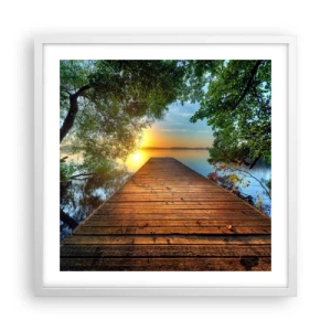 Poster în ramă albă - Nu te grăbi, stai jos - 50x50 cm