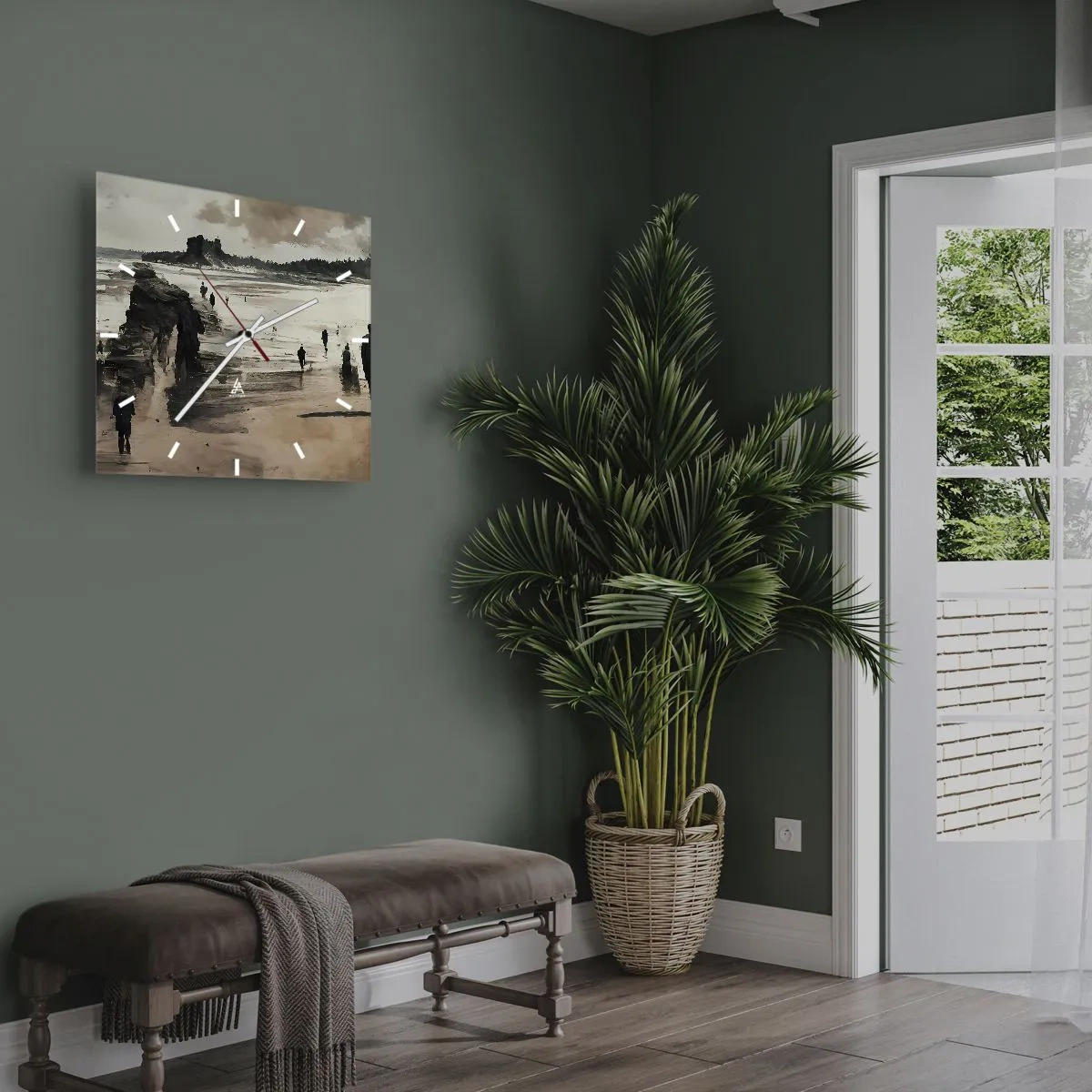 Ceas de perete - Ceas pe sticlă - Reamintiți - 40x40 cm