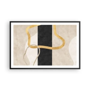 Poster în ramă neagră - Forme înbuclite - 91x61 cm