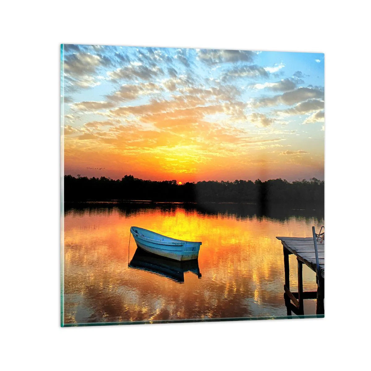 Tablou pe sticlă - Privește, ascultă, meditează - 70x70 cm