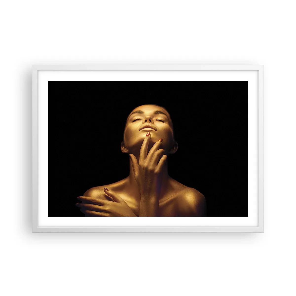 Poster în ramă albă - Ca mătasea aurie - 70x50 cm