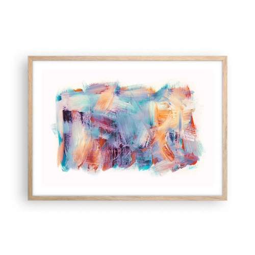 Poster în ramă de stejar deschis - O dezordine colorată - 70x50 cm
