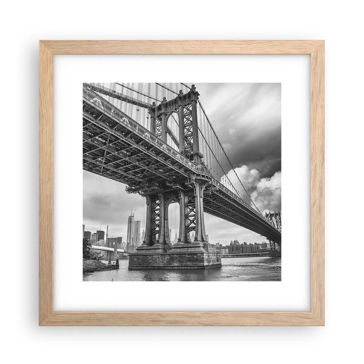 Poster în ramă de stejar deschis - Spre inima orașului - 30x30 cm