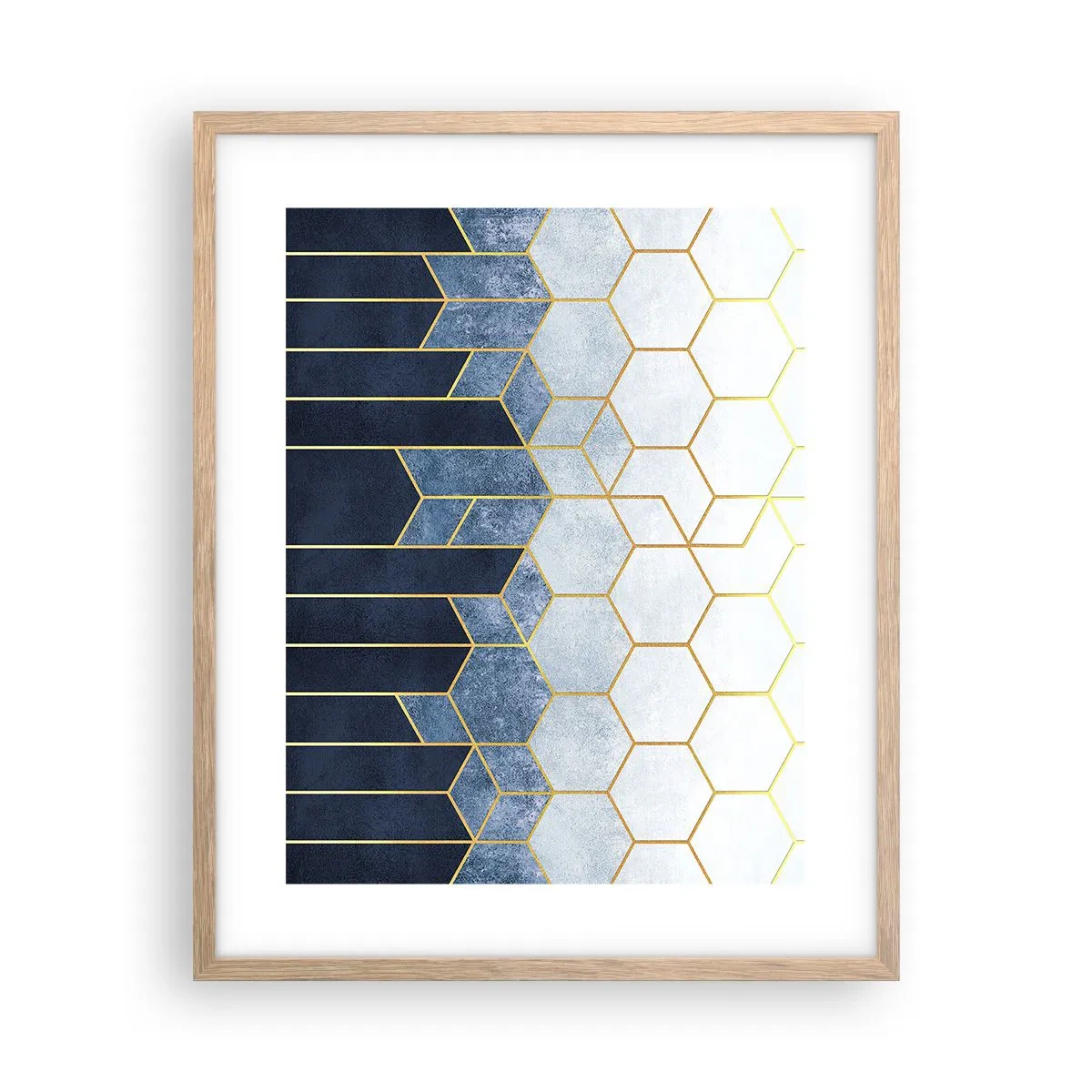 Poster în ramă de stejar deschis - Compoziție în ritm sincopat - 40x50 cm