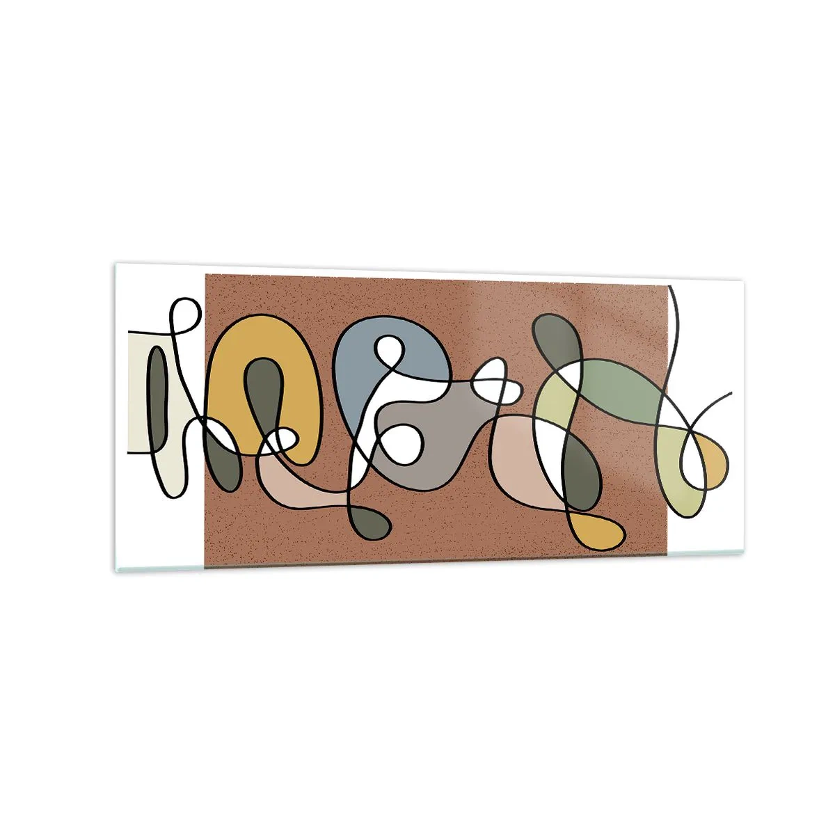 Tablou pe sticlă - Abstracția care merită un zâmbet - 120x50 cm