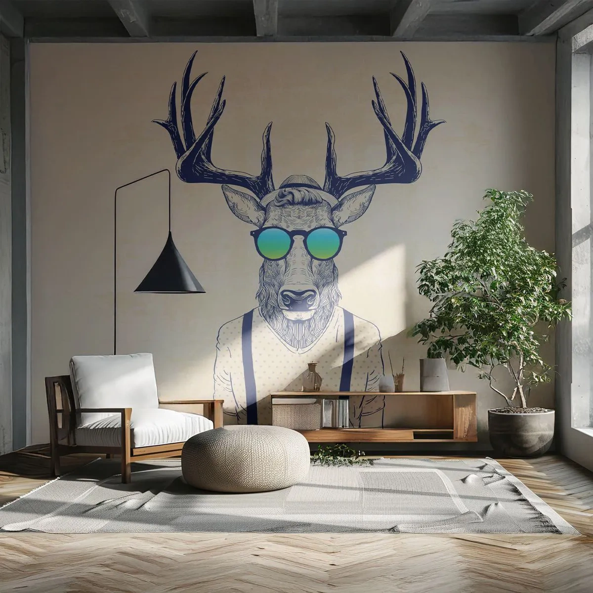 Tapet Standard Eco - Și la cine te așteptai? - Abstracția, Bucată, Cerb - 400x280 cm