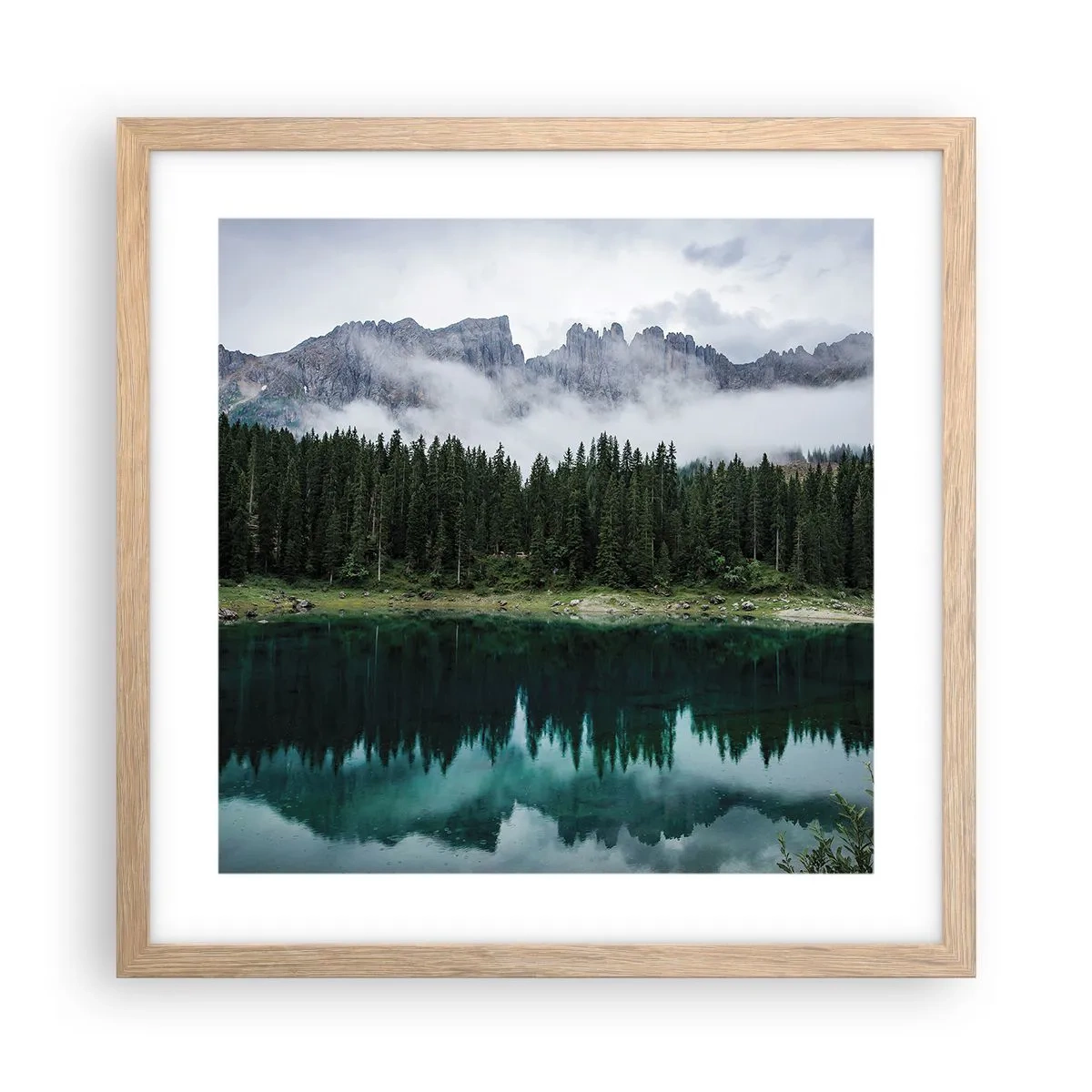 Poster în ramă de stejar deschis - Liniște, liniște, să nu trezim apa care doarme... - 40x40 cm