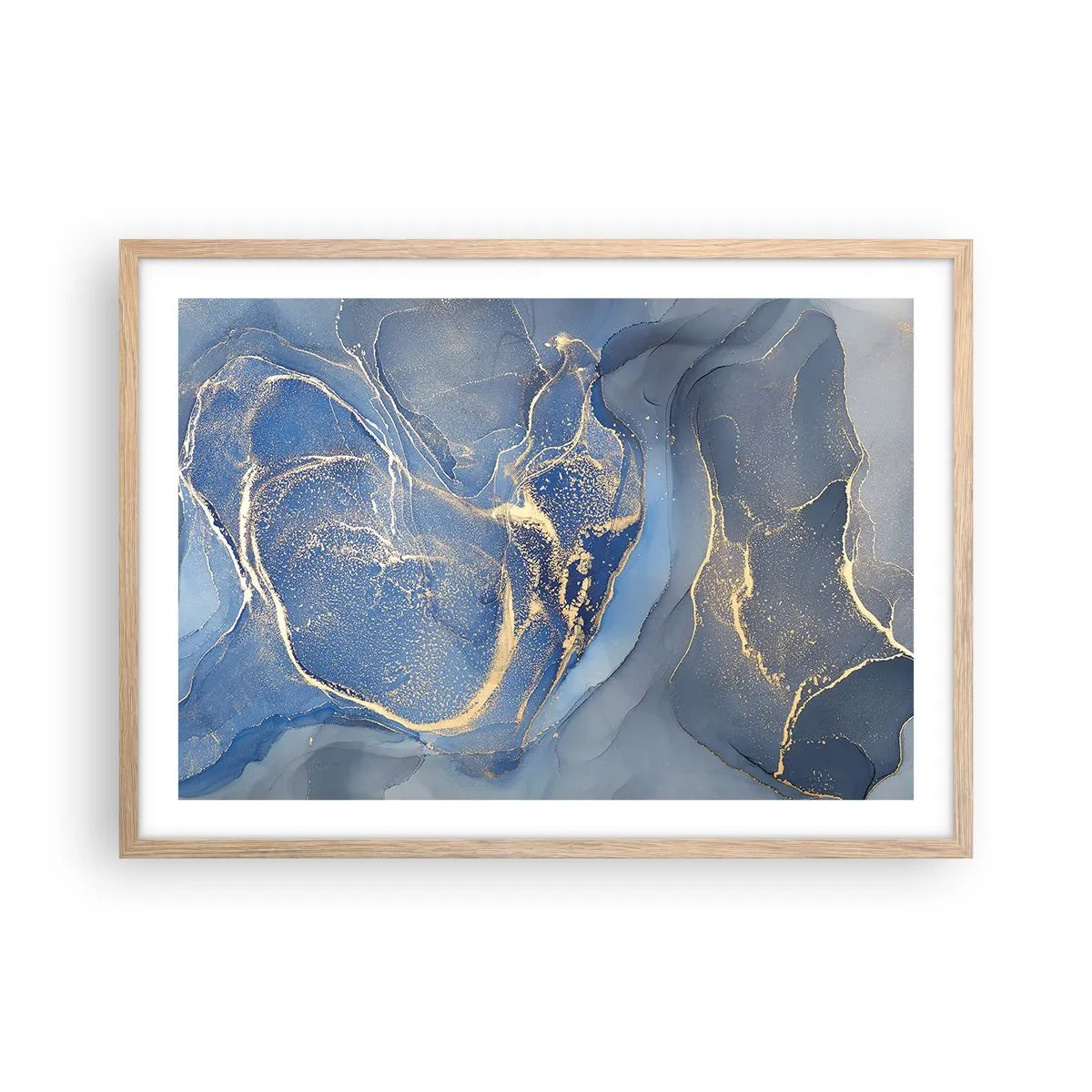 Poster în ramă de stejar deschis - Praf de aur - 70x50 cm