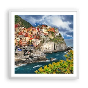 Poster în ramă albă - Îmbrățișați de stânci - 60x60 cm