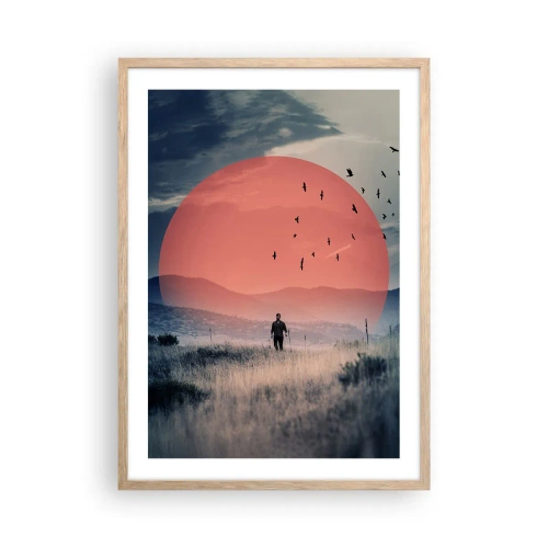 Poster în ramă de stejar deschis - Se simt bine acolo unde sunt - 50x70 cm