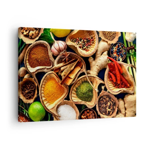 Tablou pe pânză Canvas - Boluri cu condimente în diferite culori - 70x50cm - Ia ce vrei - Decorațiune modernă pentru perete pentru living și dormitor ARTTOR