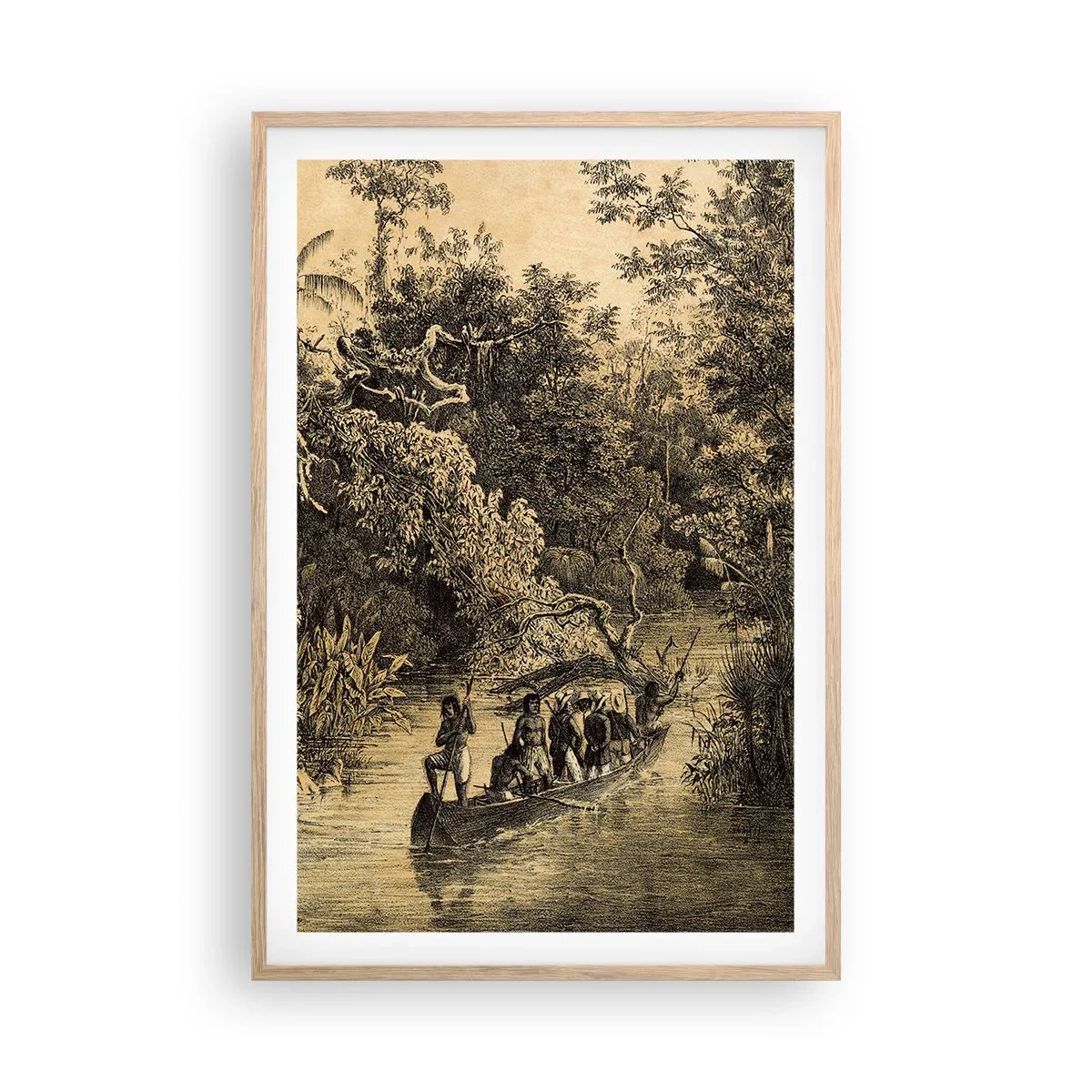 Poster în ramă de stejar deschis - Călătorie la sursă - 61x91 cm