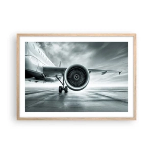 Poster în ramă de stejar deschis - Ce putere! - 70x50 cm