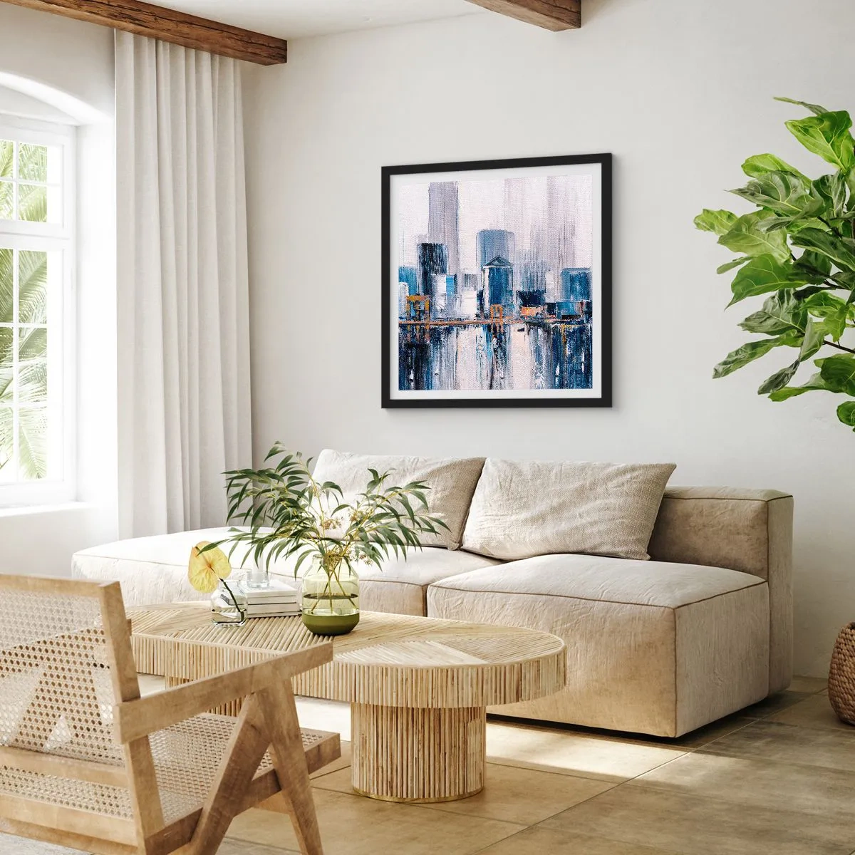 Poster în ramă neagră - Impresie de New York - 30x30 cm