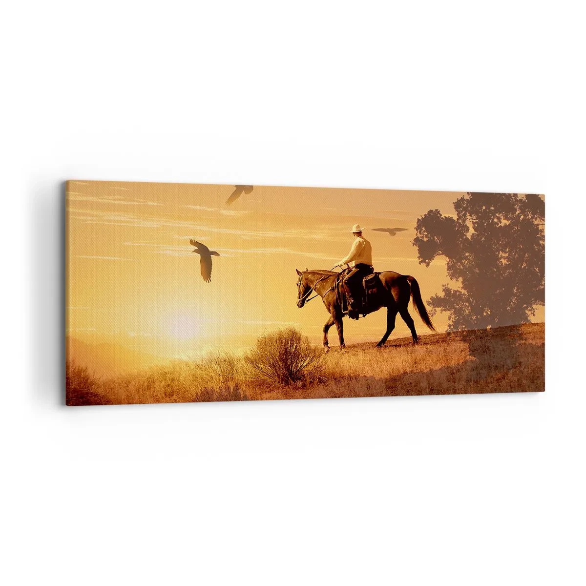 Tablou pe pânză - Singur peste prerie - 120x50 cm