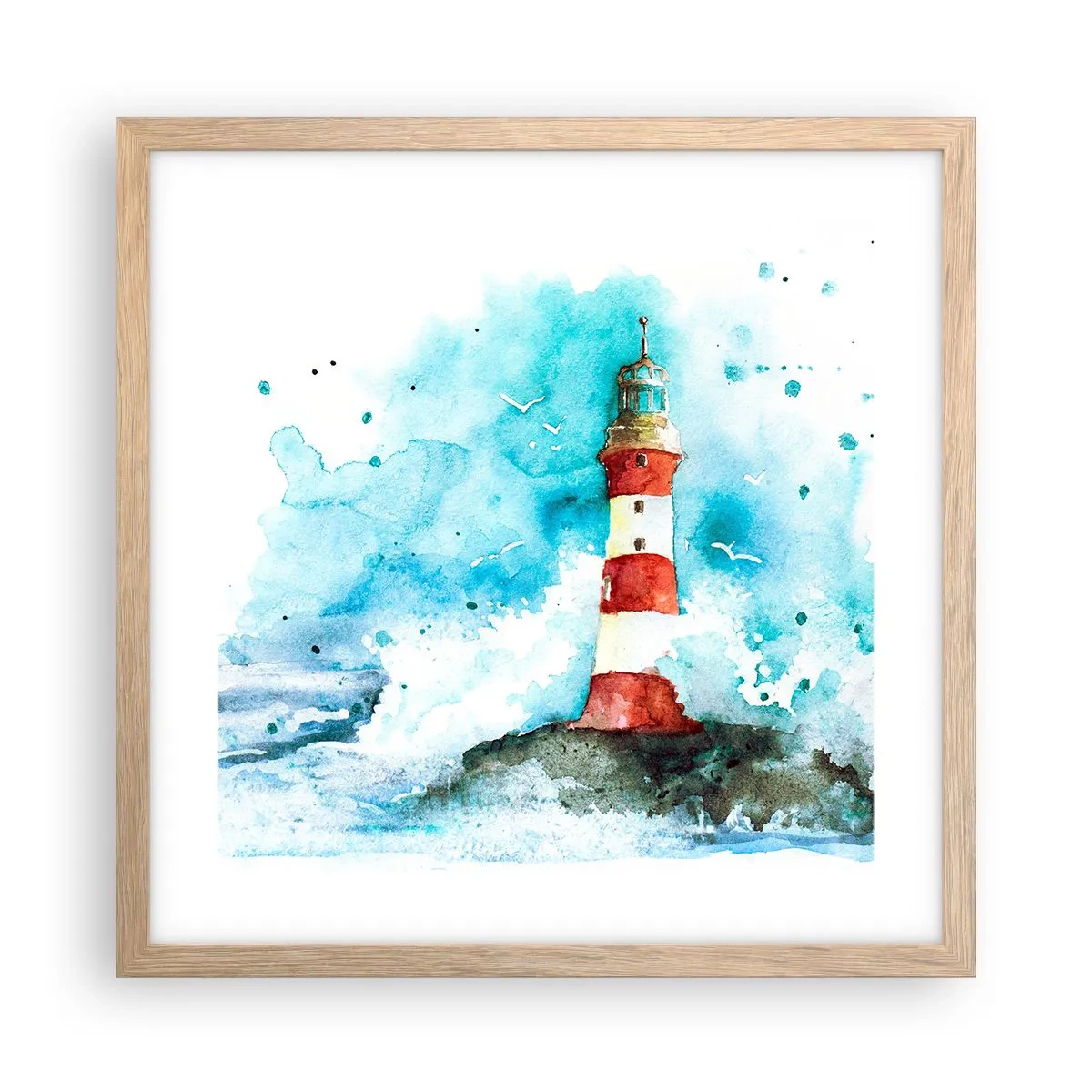 Poster în ramă de stejar deschis - Unitatea forțelor naturii - 40x40 cm