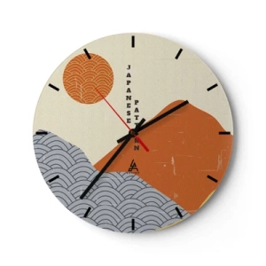 Ceas de perete - Ceas pe sticlă - În stil japonez - 30x30 cm