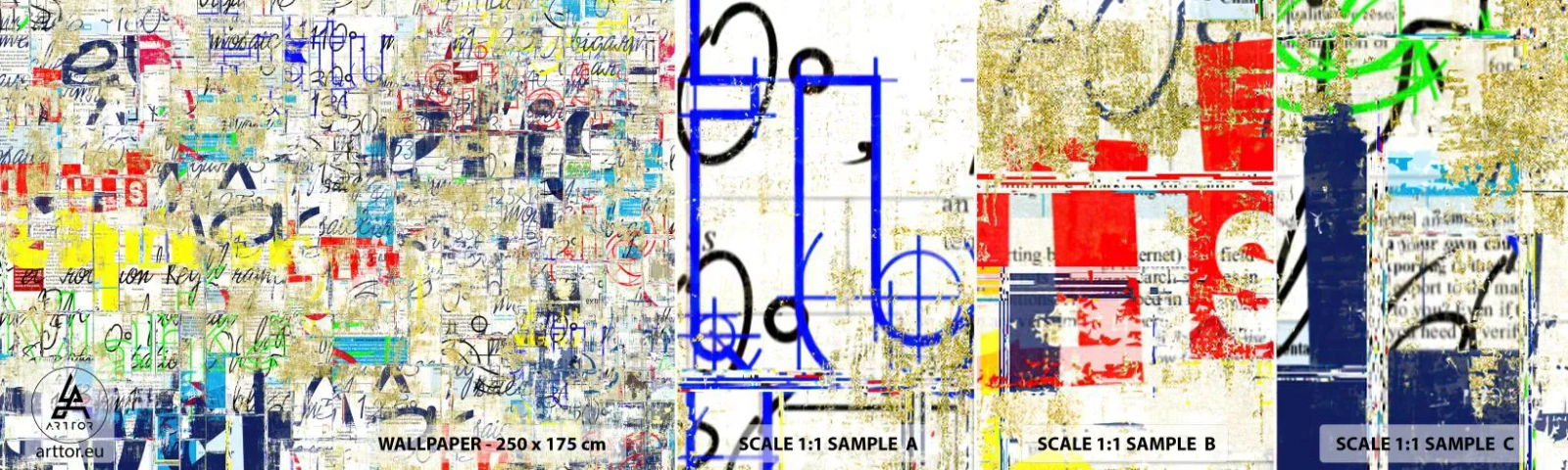 Mostră de Tapet Standard Eco - Pur și simplu plăcut pentru ochi - Graffiti, mural, Tineret - 100x30 cm