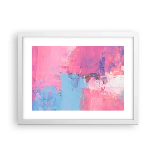 Poster în ramă albă - Roz, albastru și un strop de lumină - 40x30 cm
