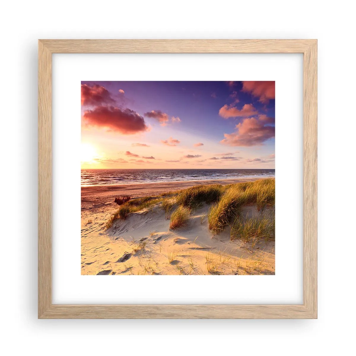 Poster în ramă de stejar deschis - Deja aerul de vară miroase - 30x30 cm