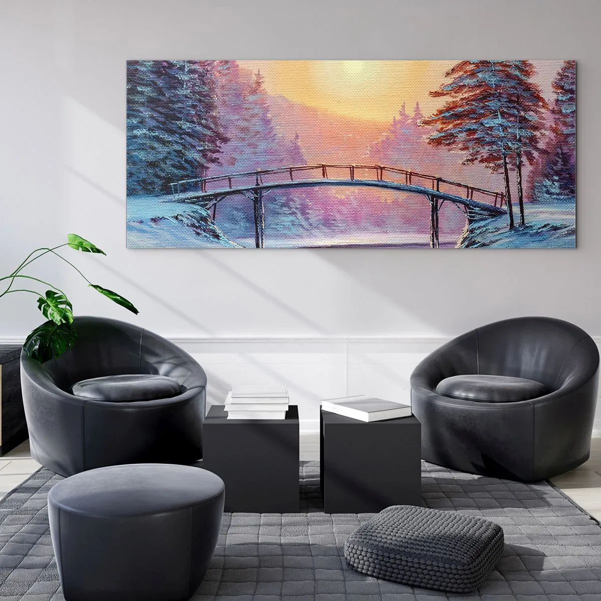 Tablou pe sticlă - Cele patru anotimpuri - iarna - 120x50 cm
