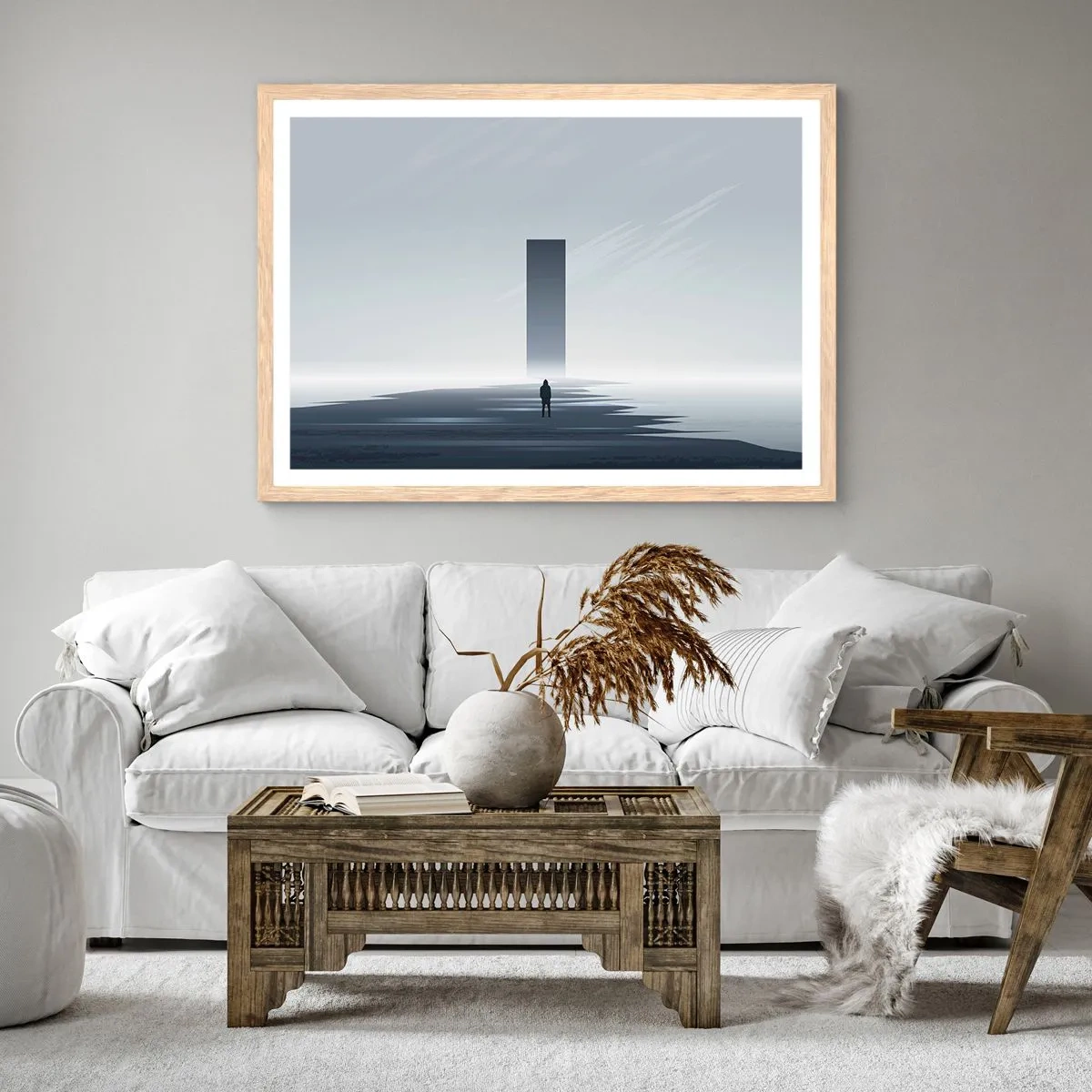 Poster în ramă de stejar deschis - Oportunitate sau amenințare? - 70x50 cm