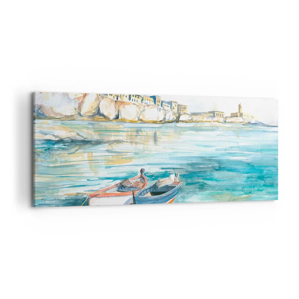 Tablou pe pânză - Peisaj în azur - 120x50 cm