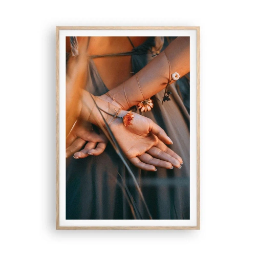 Poster în ramă de stejar deschis - Legată de natură - 70x100 cm