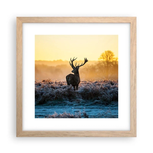 Poster în ramă de stejar deschis - Încoronat pe domeniul său - 30x30 cm