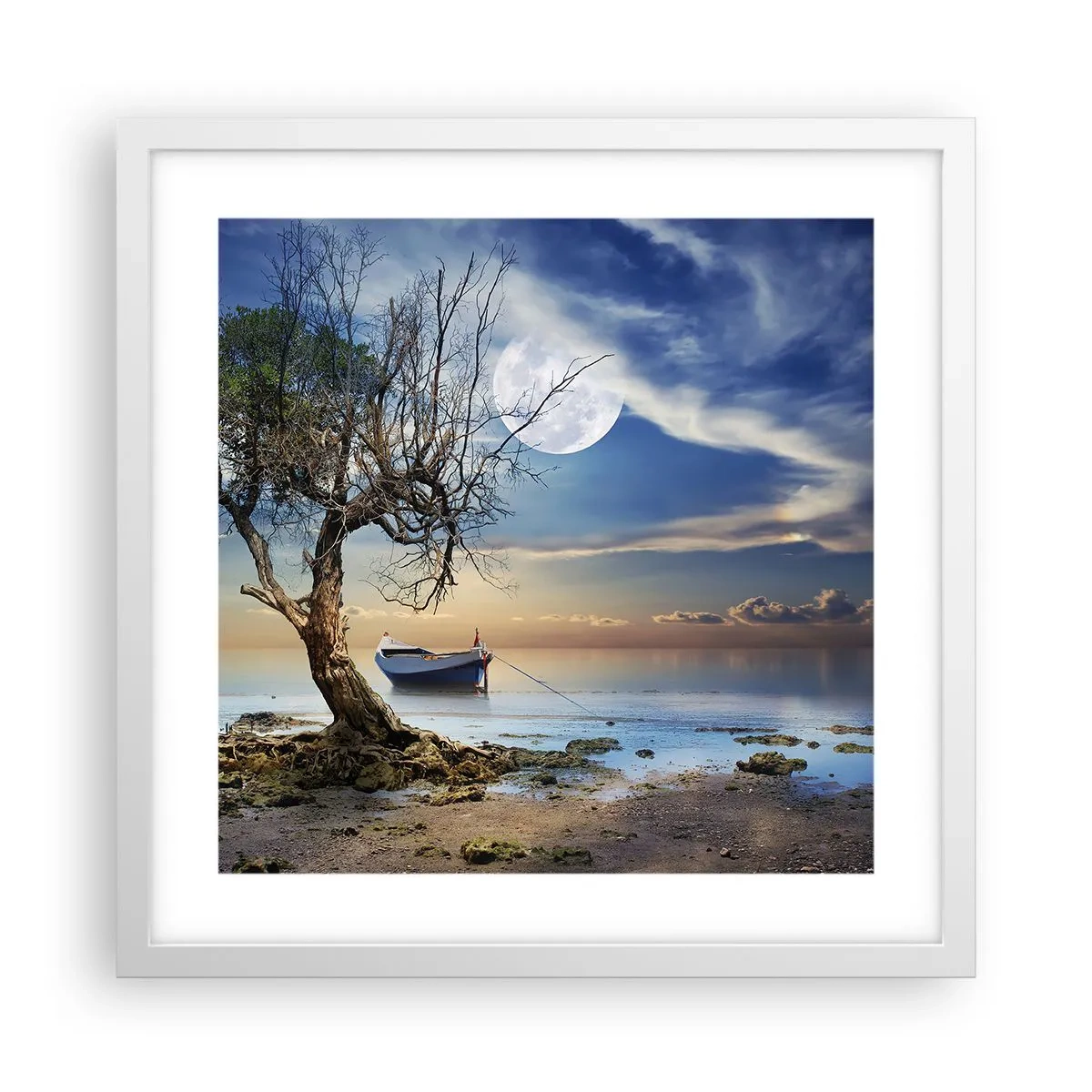 Poster în ramă albă - Este acesta sfârșitul sau începutul? - 40x40 cm