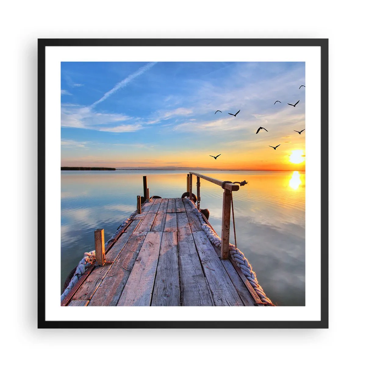 Poster în ramă neagră - Mergând înainte spre soare - 60x60 cm