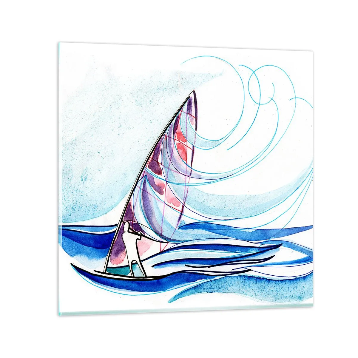 Tablou pe sticlă - Cu vântul în ritmul valurilor - 40x40 cm