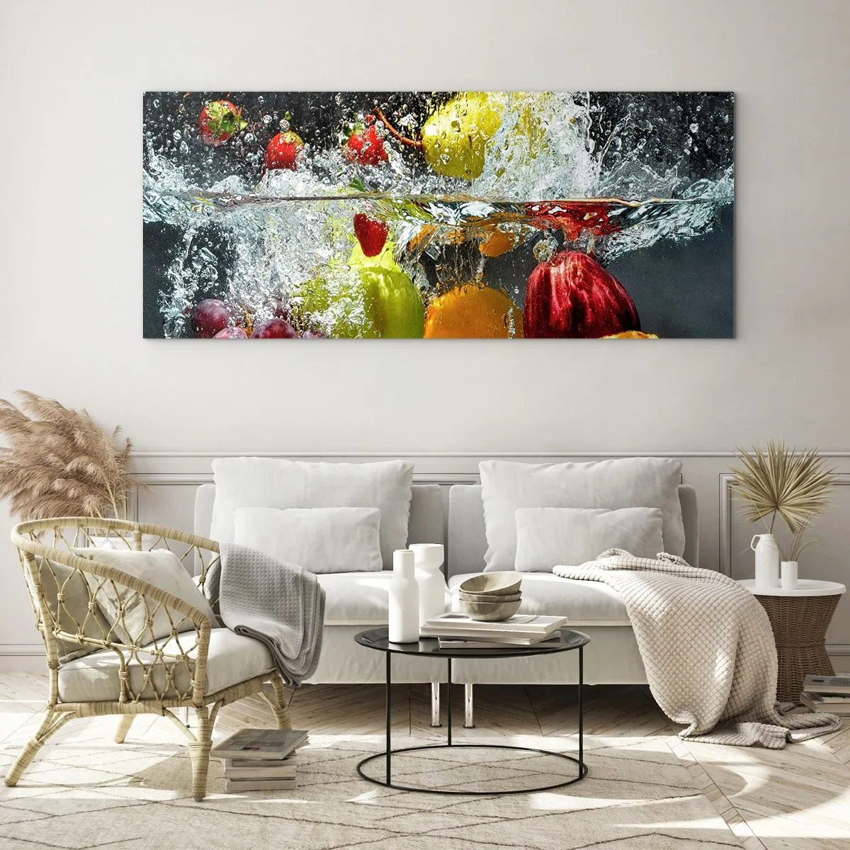 Tablou pe sticlă - Răcoritoare cu fructe - 90x30 cm
