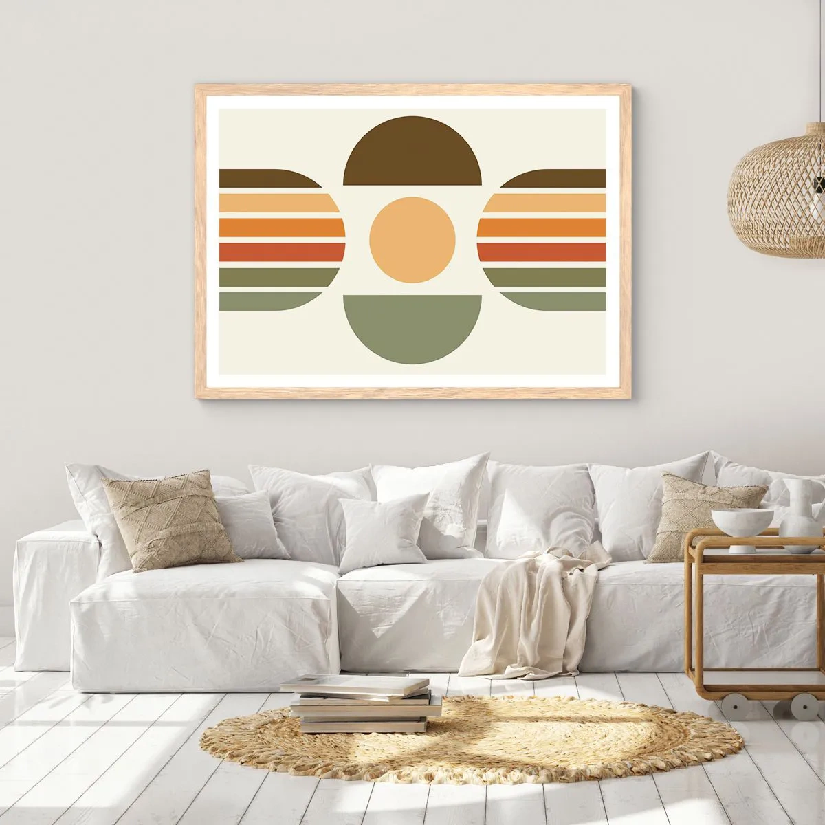 Poster în ramă de stejar deschis - În culorile pământului - 100x70 cm