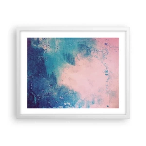 Poster în ramă albă - Îmbrățișare albastră - 50x40 cm