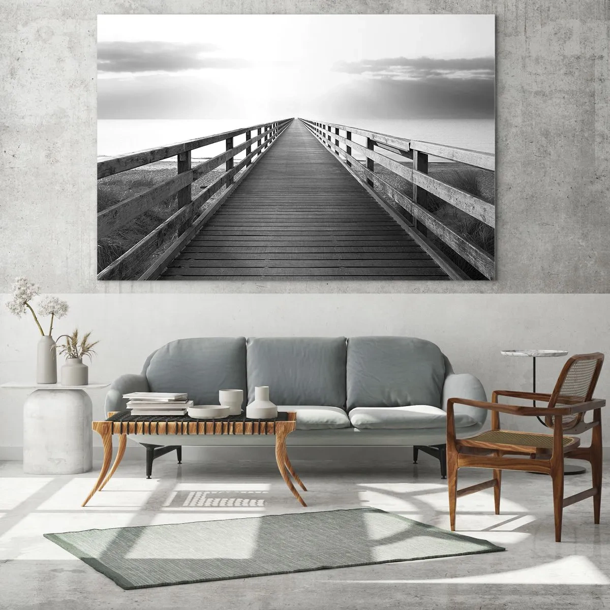 Tablou pe sticlă - Departe, departe... - 100x40 cm