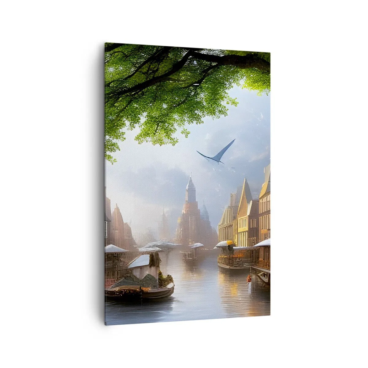 Tablou pe pânză - Peisaj urban olandez  - 80x120 cm