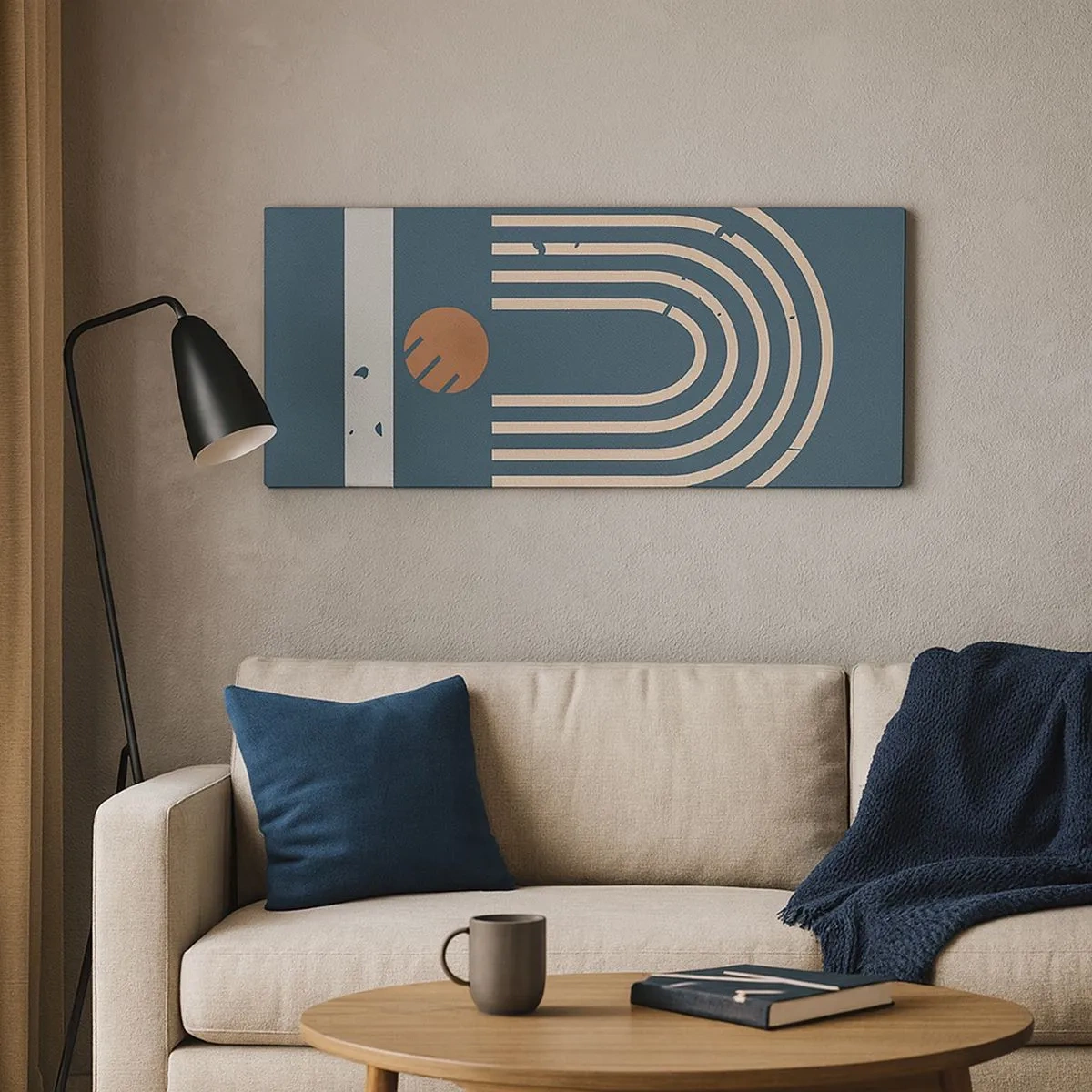 Tablou pe pânză - Geometrie în funcție de rodie - 100x40 cm