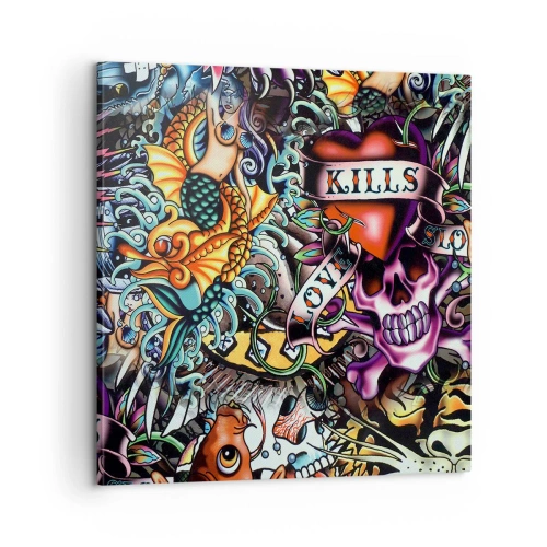 Tablou pe pânză - Visul unui artist tatuator - 60x60 cm